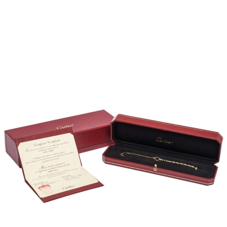 Pre Owned Cartier Love Diamond 18K Yellow Gold Chain Bracelet