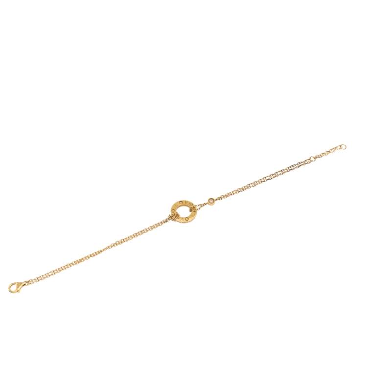 Pre Owned Cartier Love Diamond 18K Yellow Gold Chain Bracelet