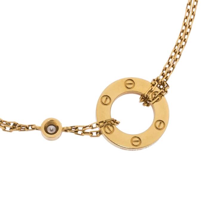 Pre Owned Cartier Love Diamond 18K Yellow Gold Chain Bracelet