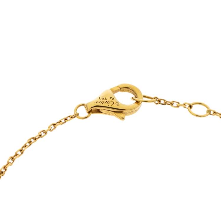 Pre Owned Cartier Amulette de Cartier Diamond & Lapis Lazuli Yellow Gold Bracelet