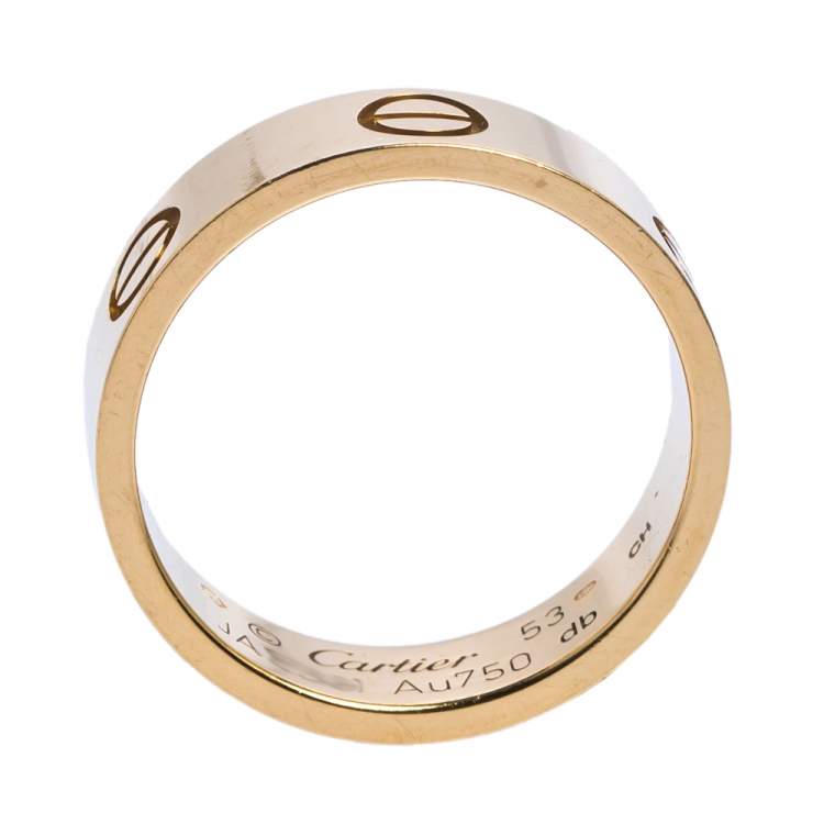 Pre Owned Cartier LOVE 18K Yellow Gold Band Ring 53