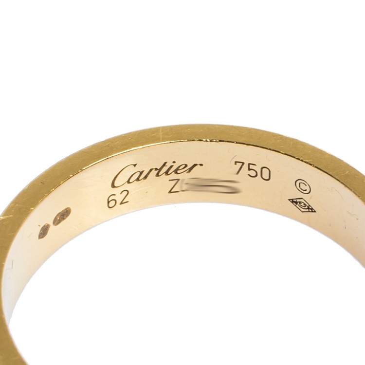 Pre Owned Cartier Love Pave Diamond 18K Yellow Gold Wedding Band Ring Size 62