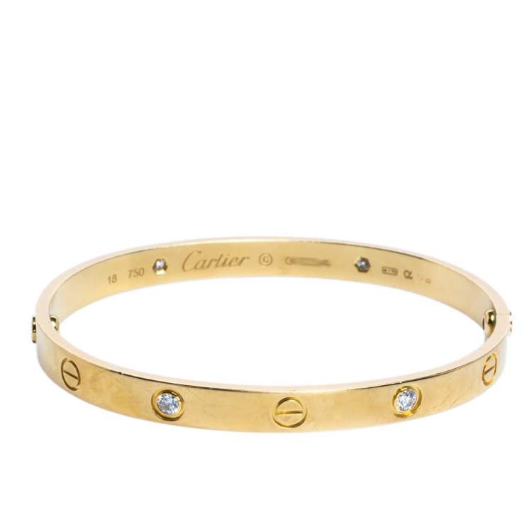 Cartier Love 4 Diamonds 18K Yellow Gold Bracelet 18 Cartier | The ...