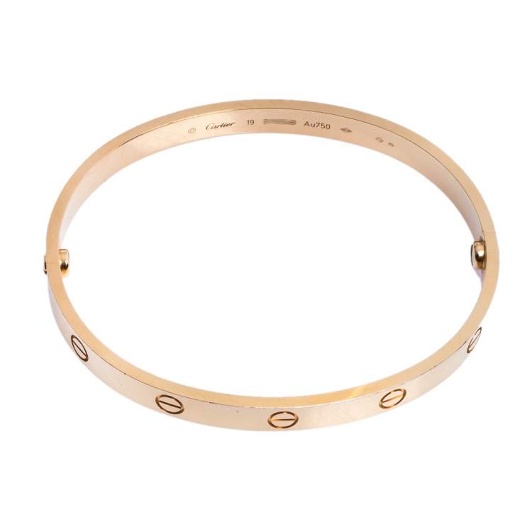 Pre Owned Cartier Love 18K Rose Gold Bracelet 19