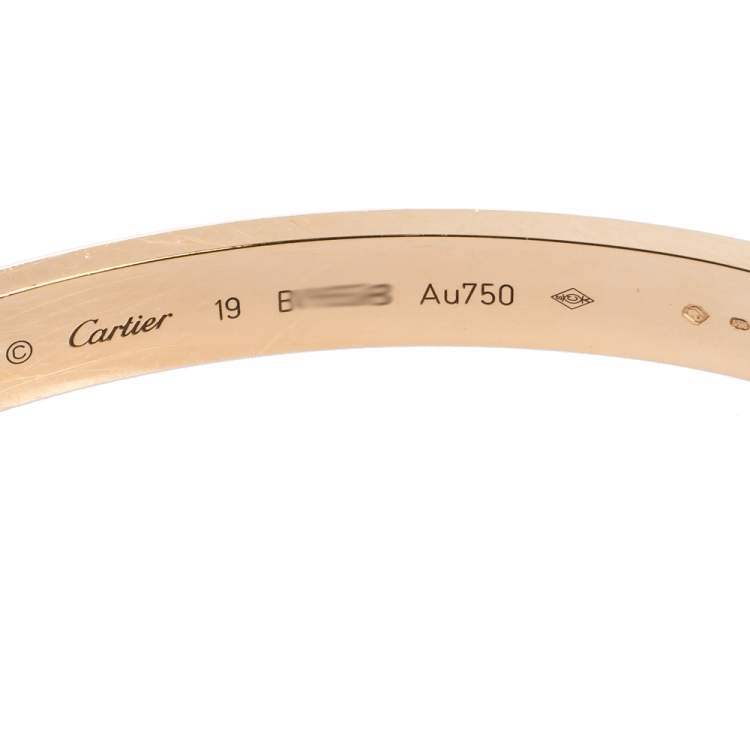 Pre Owned Cartier Love 18K Rose Gold Bracelet 19
