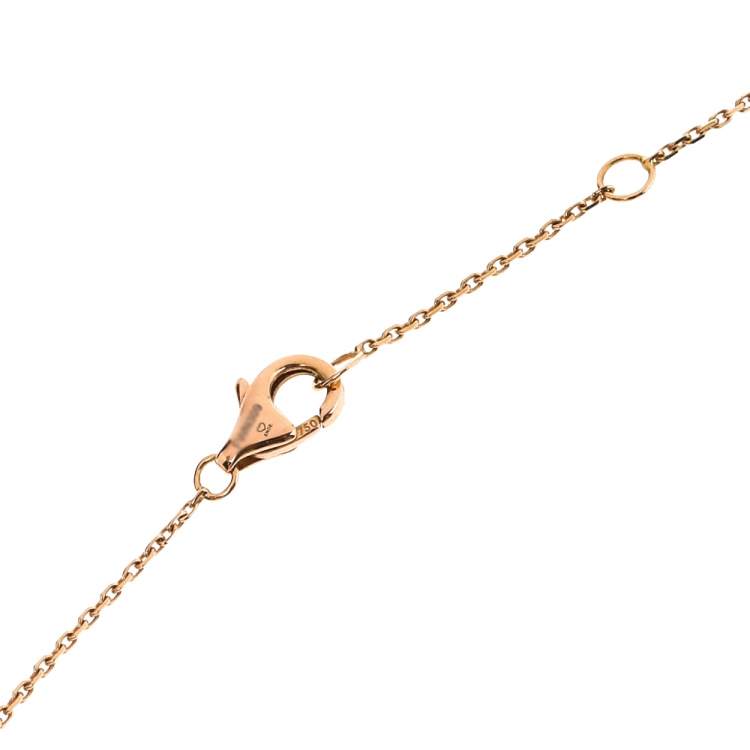 Pre Owned Cartier Trinity Diamond 18K Three Tone Gold Pendant Necklace