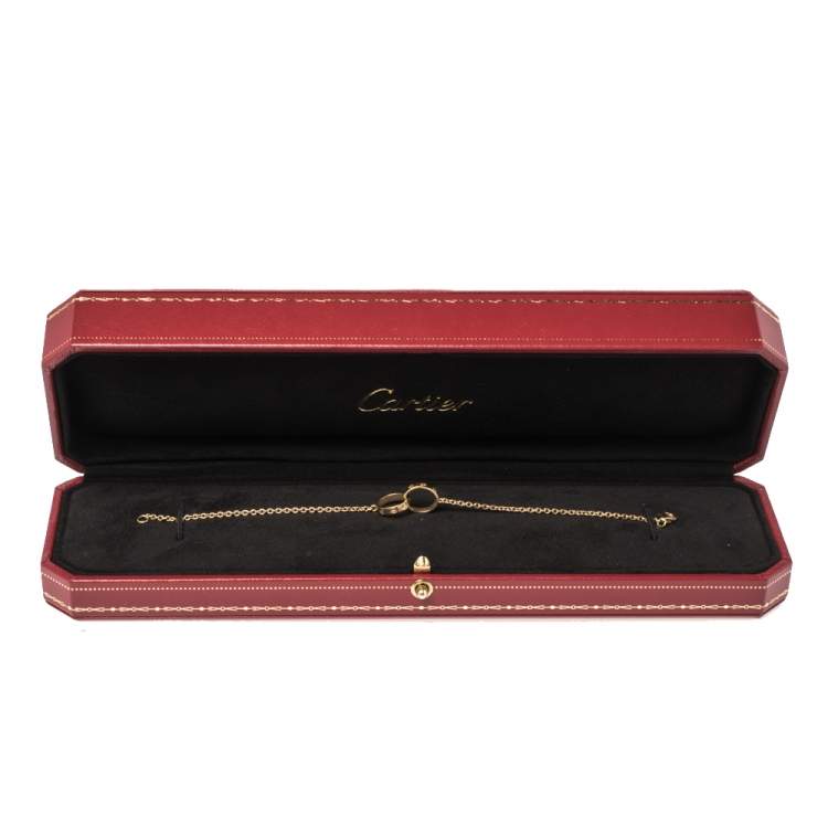 Pre Owned Cartier Love Interlocking Screw Motif 18K Yellow Gold Bracelet