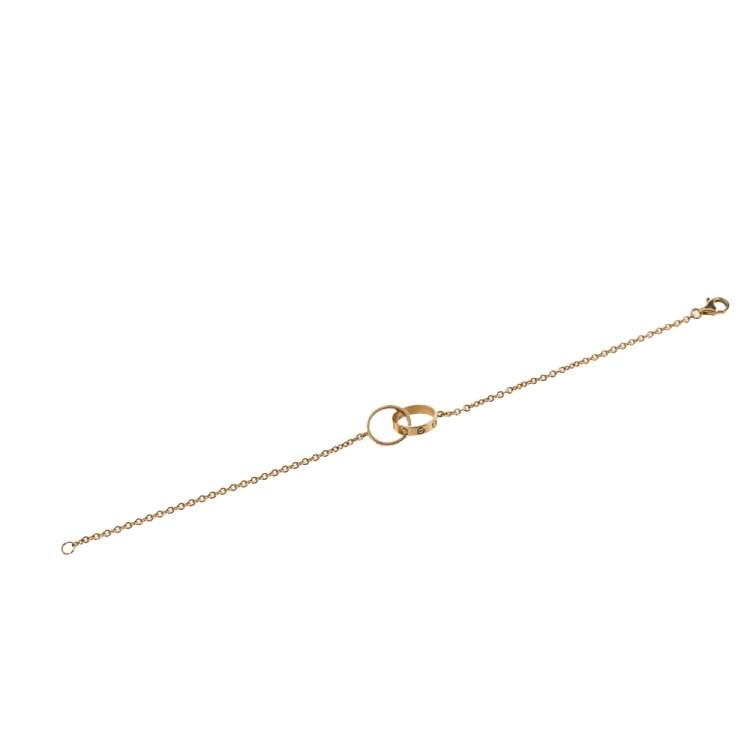 Pre Owned Cartier Love Interlocking Screw Motif 18K Yellow Gold Bracelet