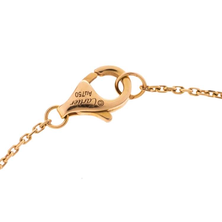 Pre Owned Cartier Amulette de Cartier Diamond Pink Opal 18K Rose Gold Bracelet XS