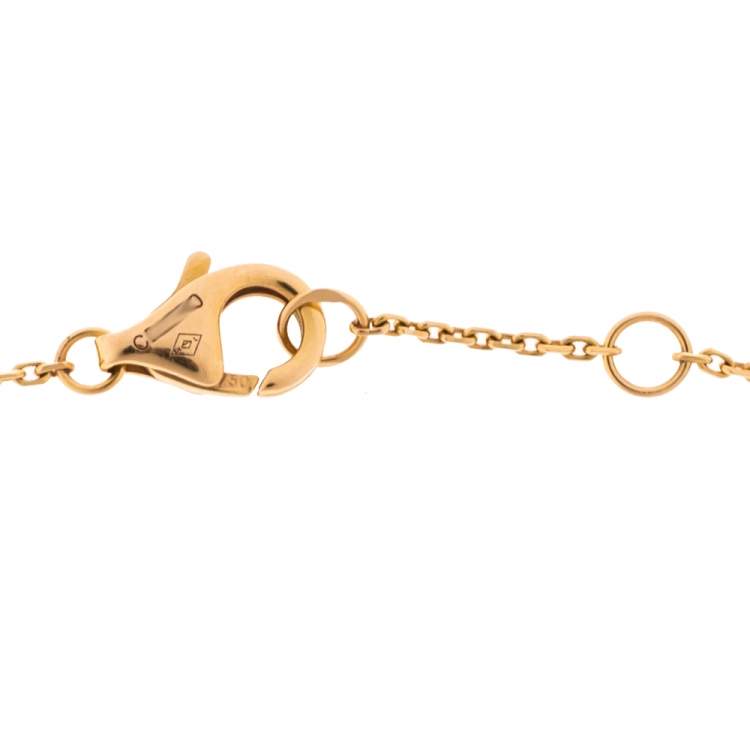 Pre Owned Cartier Amulette de Cartier Diamond Pink Opal 18K Rose Gold Bracelet XS