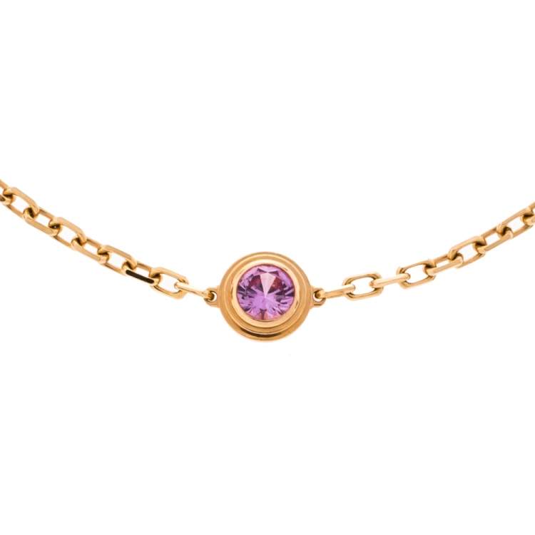 Pre Owned Cartier Saphirs Legers De Cartier Pink Sapphire 18K Rose Gold Bracelet