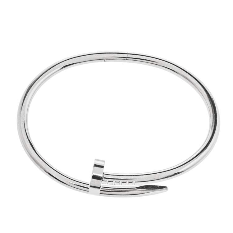 Pre Owned Cartier Juste Un Clou 18K White Gold Bracelet 16