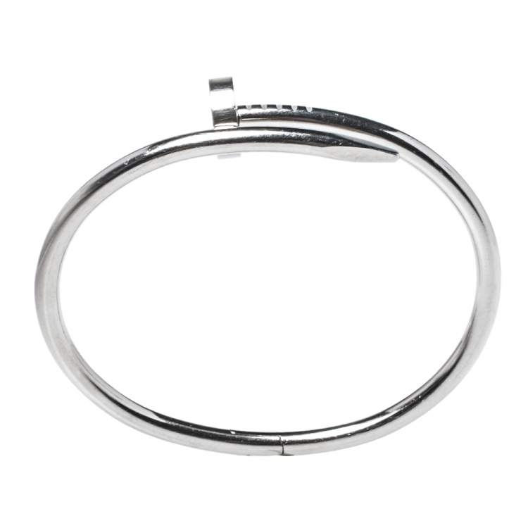 Pre Owned Cartier Juste Un Clou 18K White Gold Bracelet 16