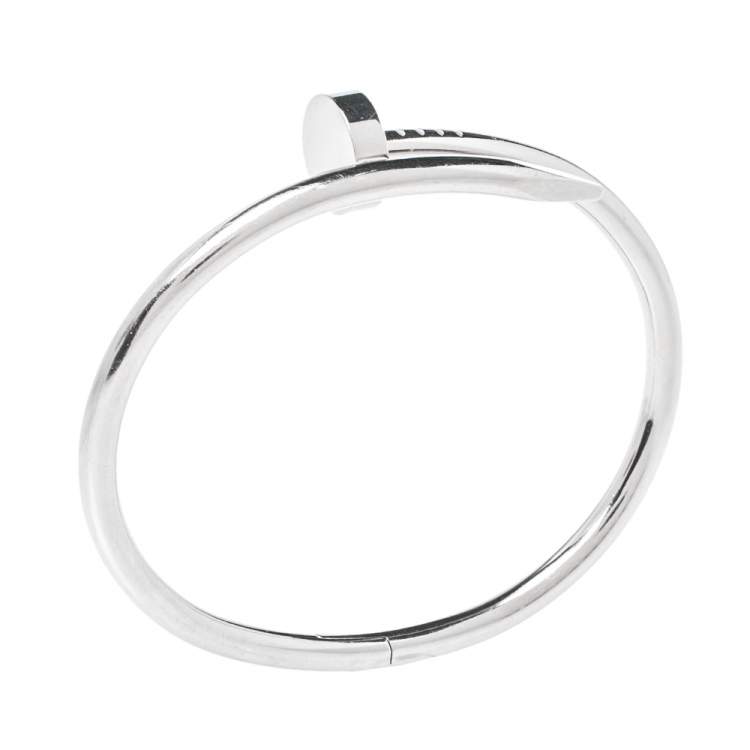 Pre Owned Cartier Juste Un Clou 18K White Gold Bracelet 16