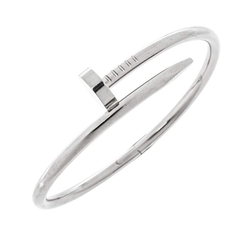 Pre Owned Cartier Juste Un Clou 18K White Gold Bracelet 16