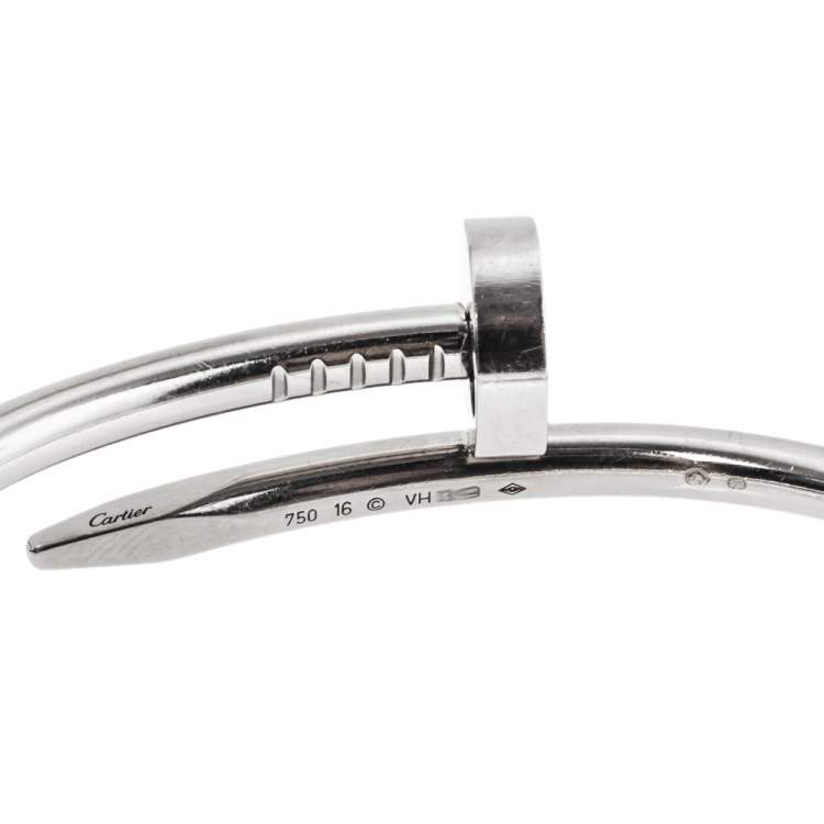 Pre Owned Cartier Juste Un Clou 18K White Gold Bracelet 16