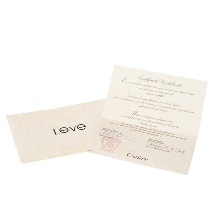 Pre Owned Cartier Love 18K Yellow Gold Wedding Band Ring 59