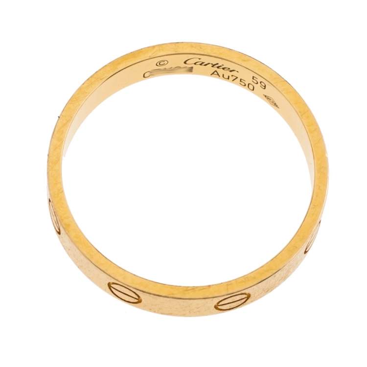 Pre Owned Cartier Love 18K Yellow Gold Wedding Band Ring 59