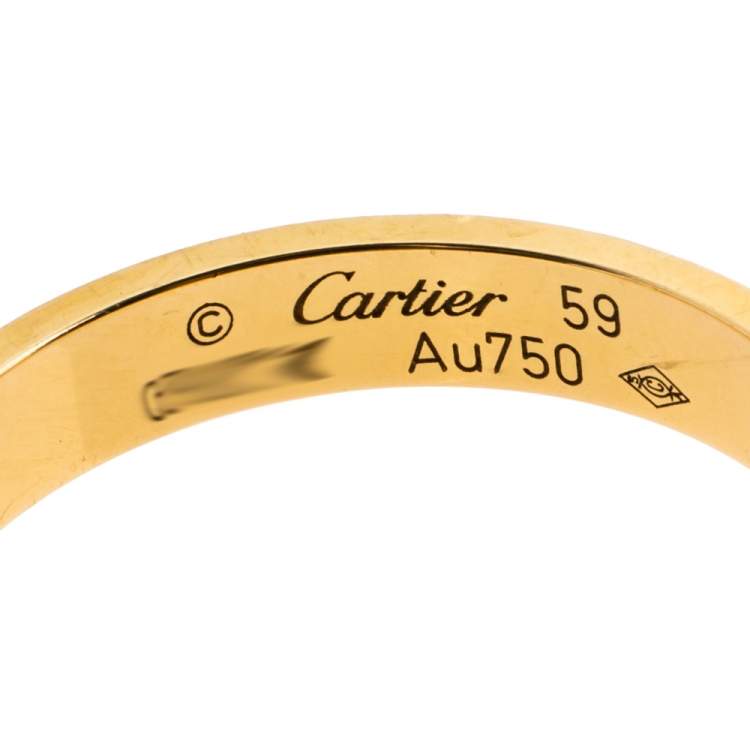 Pre Owned Cartier Love 18K Yellow Gold Wedding Band Ring 59