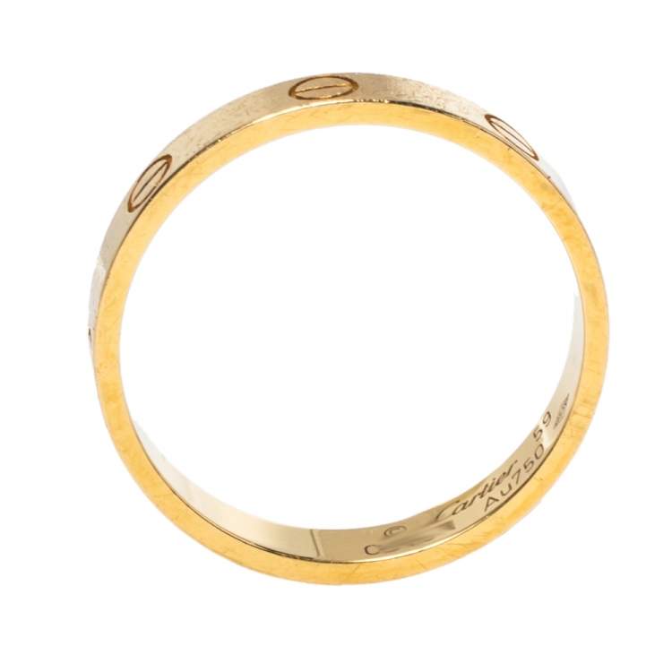 Pre Owned Cartier Love 18K Yellow Gold Wedding Band Ring 59