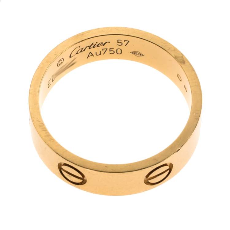 Pre Owned Cartier Love 18K Yellow Gold Ring Size 57