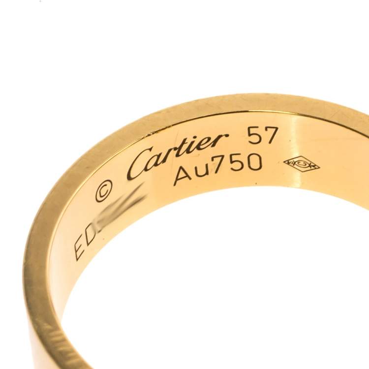 Pre Owned Cartier Love 18K Yellow Gold Ring Size 57