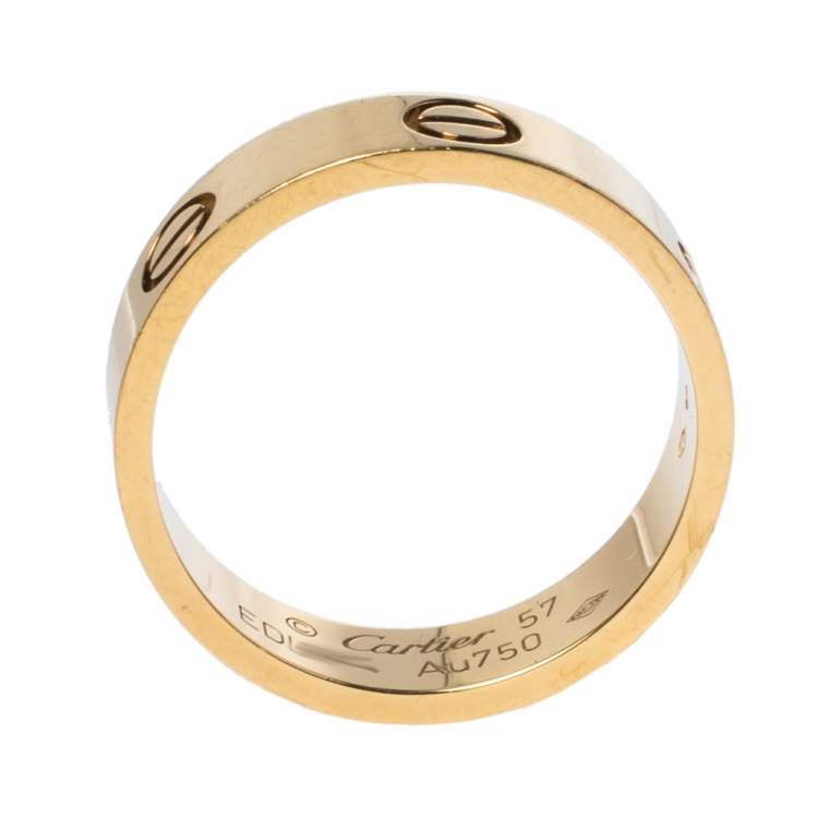 Pre Owned Cartier Love 18K Yellow Gold Ring Size 57