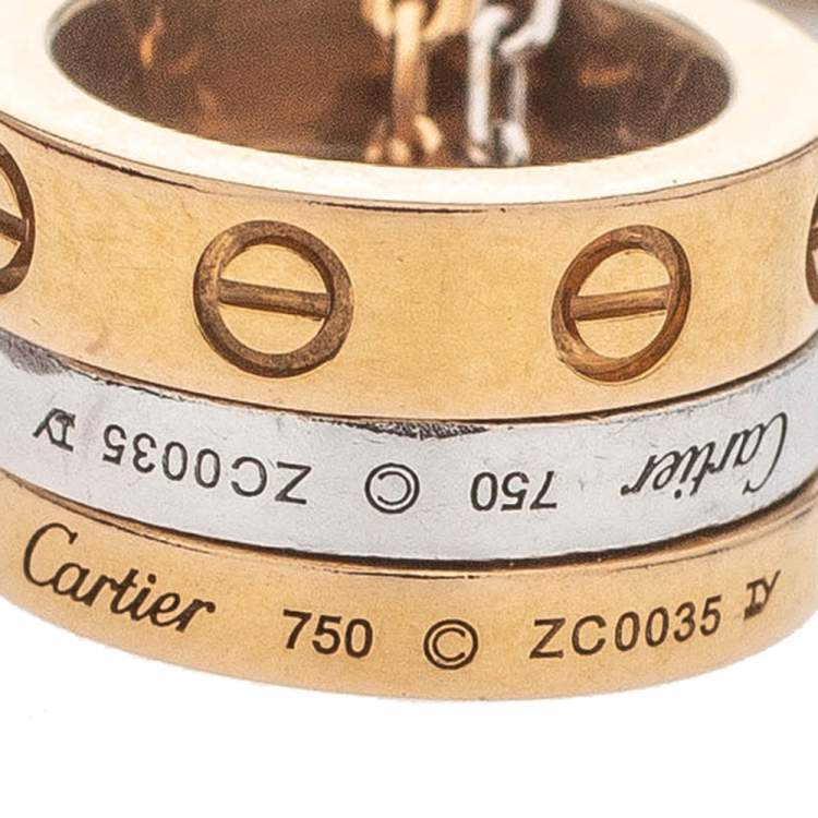مملوكة مسبقًا Cartier LOVE 6 Diamonds 18K Two Tone Gold Double Strand Necklace