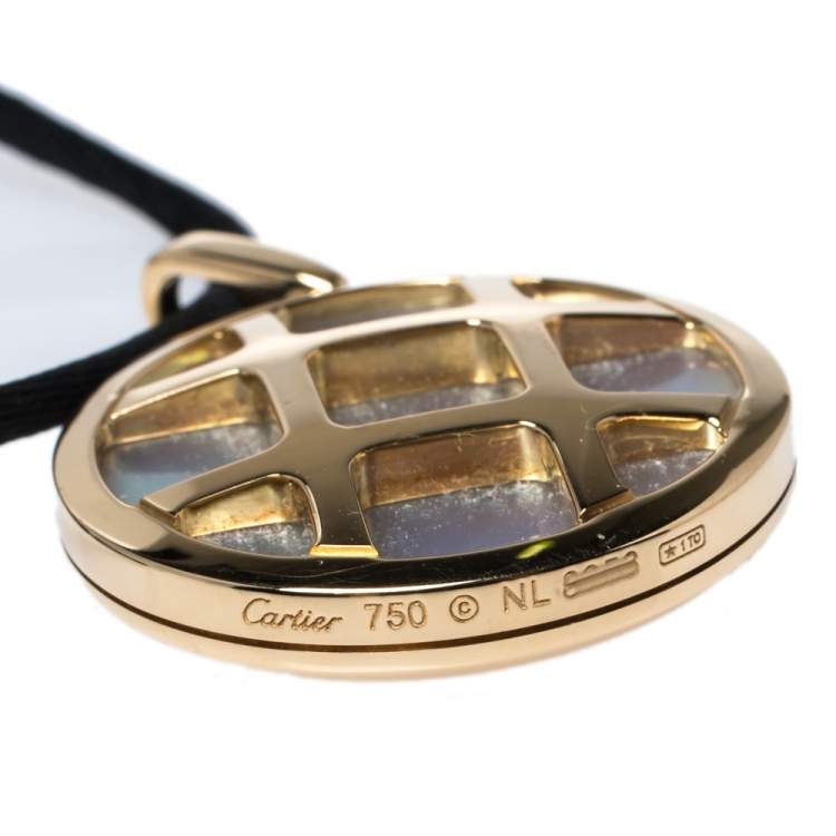 Pre Owned Cartier Pasha de Cartier Mother of Pearl 18K Yellow Gold Pendant 
