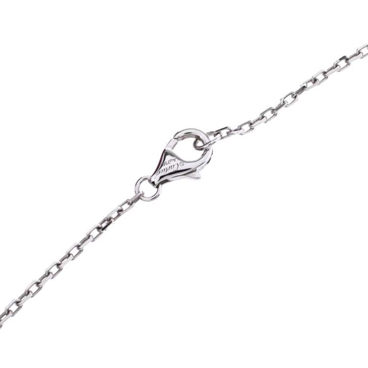 Pre Owned Cartier Love Diamond Paved 18K White Gold Necklace