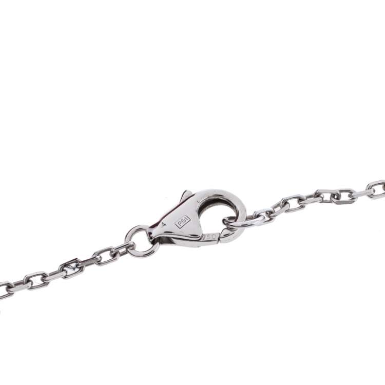 Pre Owned Cartier Love Diamond Paved 18K White Gold Necklace