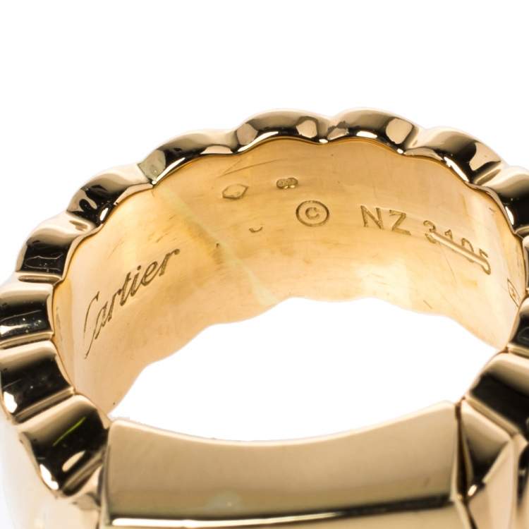 Pre Owned Cartier La Dona Citrine 18K Yellow Gold Band Ring Size 52.5