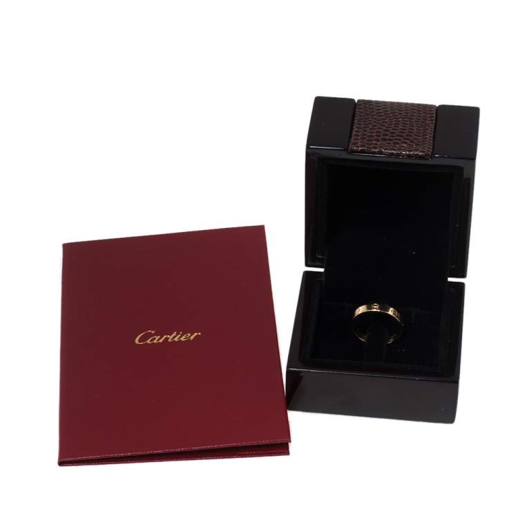 Pre Owned Cartier LOVE 18K Yellow Gold Narrow Wedding Band Ring Size 54