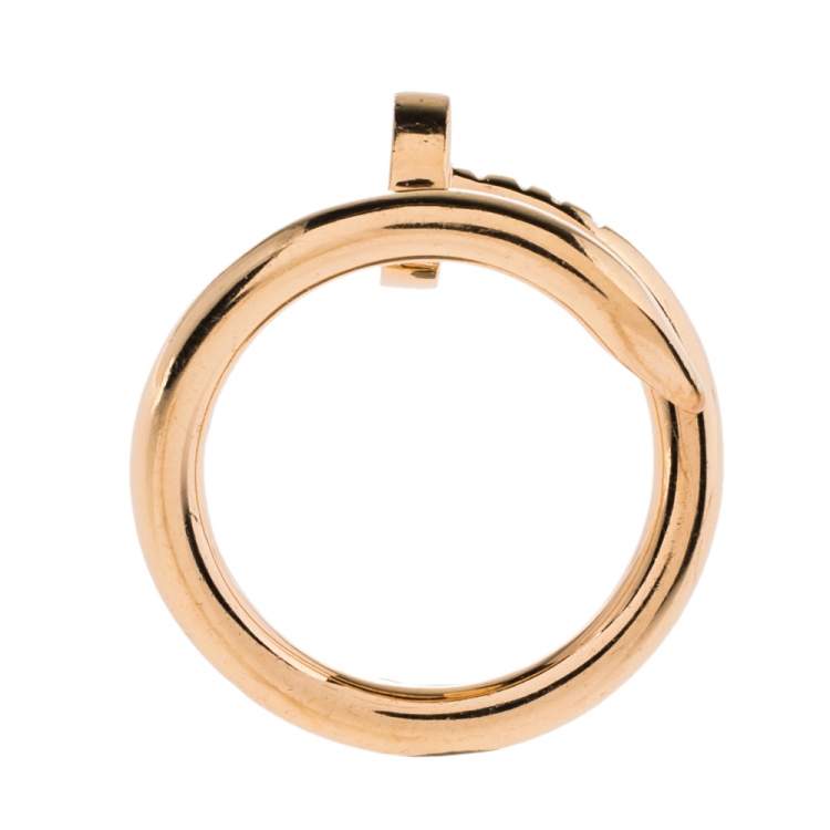 Pre Owned Cartier Juste Un Clou 18K Rose Gold Band Ring Size 50