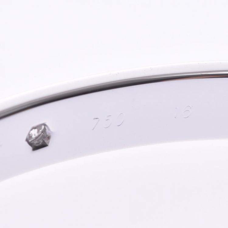 Pre Owned Cartier Love 18K White Gold Half Diamond Bracelet 