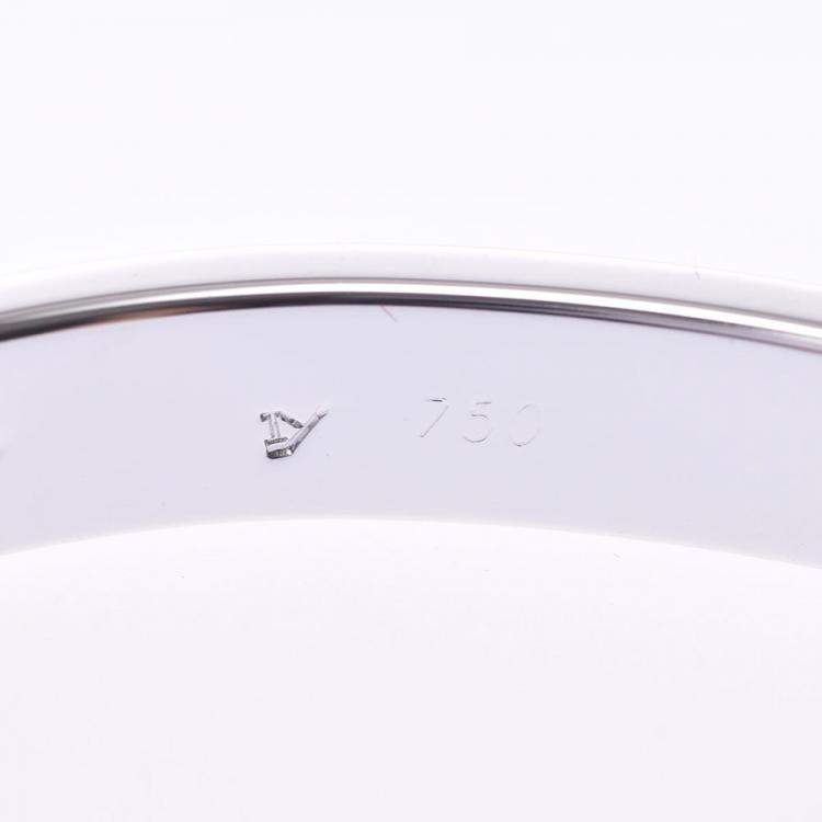 Pre Owned Cartier Love 18K White Gold Half Diamond Bracelet 