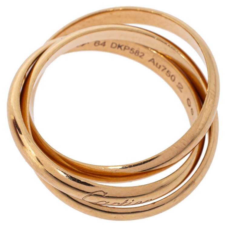 Pre Owned Cartier Trinity 18K Rose Gold Ring Size 64