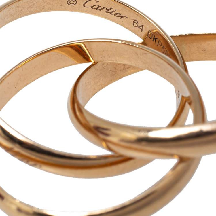 Pre Owned Cartier Trinity 18K Rose Gold Ring Size 64