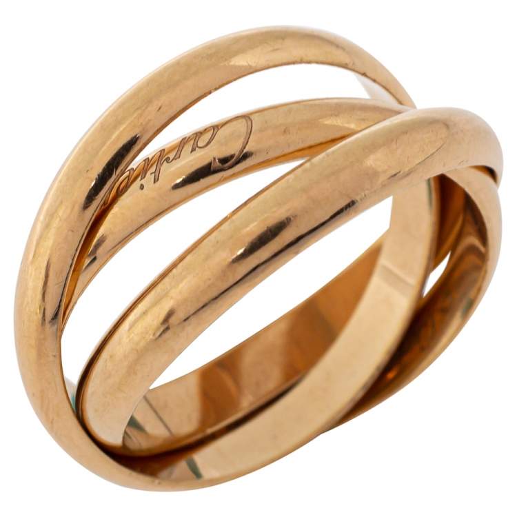 Pre Owned Cartier Trinity 18K Rose Gold Ring Size 64