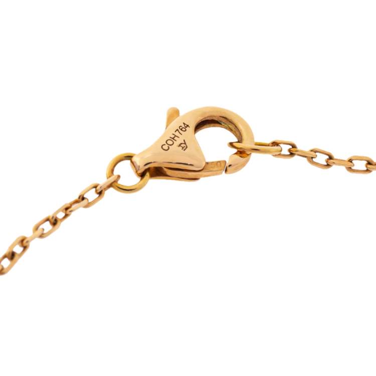 Pre Owned Cartier Trinity Cultured Pearl 18K Three Tone Gold Station Bracelet