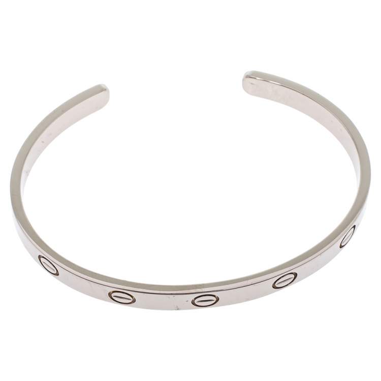 مملوكة مسبقًا Cartier Love 18K White Gold Open Cuff Bracelet 16