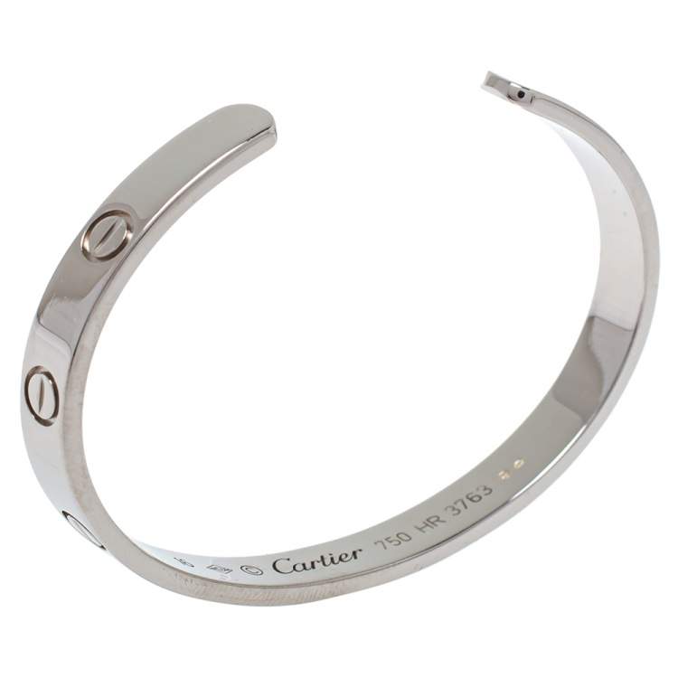 Cartier Love Ladies 18k White Gold Bracelet, SM Size India | Ubuy