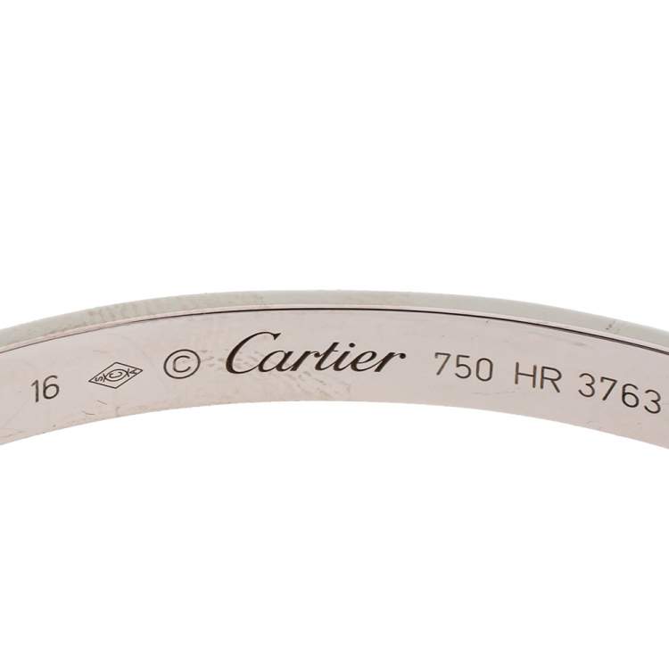مملوكة مسبقًا Cartier Love 18K White Gold Open Cuff Bracelet 16