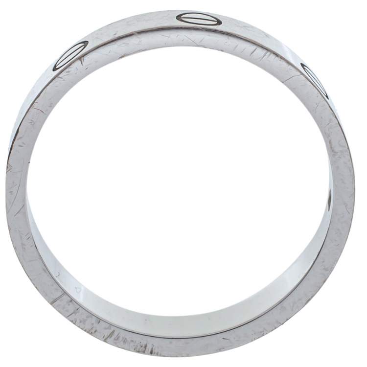 Pre Owned Cartier Love 1 Diamond 18K White Gold Wedding Band Ring Size 60