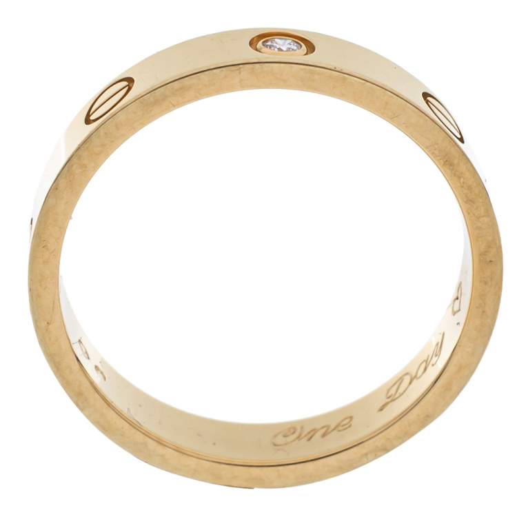 Pre Owned Cartier Love 1 Diamond 18K Yellow Gold Wedding Band Ring Size 57