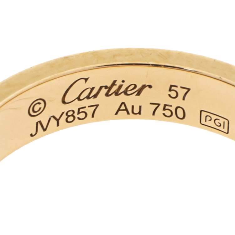 Pre Owned Cartier Love 1 Diamond 18K Yellow Gold Wedding Band Ring Size 57