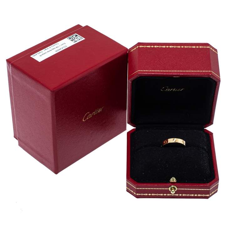 Pre Owned Cartier Love 1 Diamond 18K Yellow Gold Wedding Band Ring Size 57