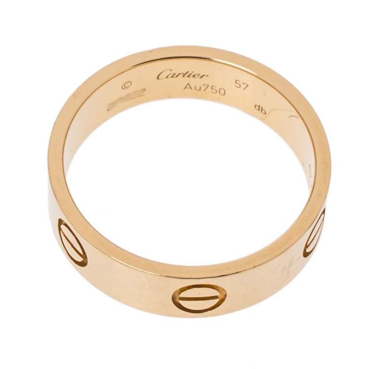 مملوكة مسبقًا Cartier Love 18K Yellow Gold Band Ring Size 57