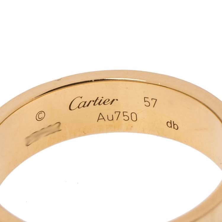 م�ملوكة مسبقًا Cartier Love 18K Yellow Gold Band Ring Size 57