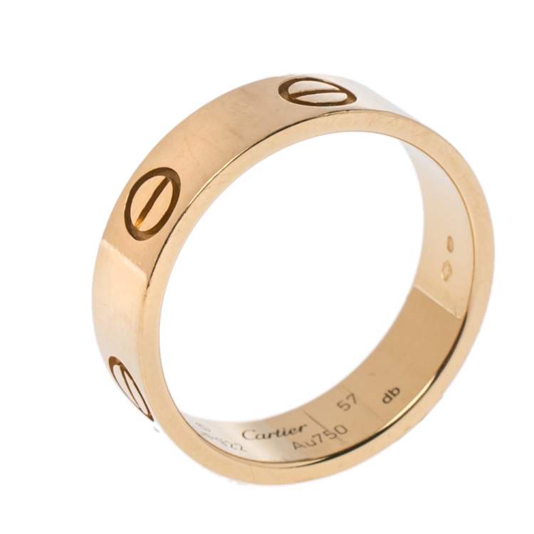 Cartier Love 18K Yellow Gold Band Ring Size 57 Cartier | The Luxury Closet